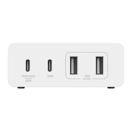 Belkin WCH010VFWH Cargador USB GaN 108W 4 Puertos, 2x USB-C PD 3.0, 2x USB-A, para Portátil, Smartphone, Tableta, Cable Corriente Alterna 2m, Color Blanco