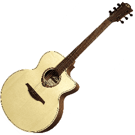 LAG Guitarra Acústica Jumbo Cutaway Tramontane 177 A/E Abeto Engelmann, Khaya - Natural Satinado