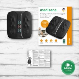 Medisana Masajeador Energizante de Pies y Piernas LM 100, Shiatsu + Vibración, 2 Intensidades, Calor, Negro