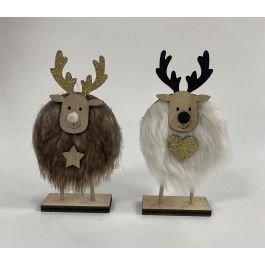 DKD Home Decor Figura de Navidad Reno Alpina Blanco, Marrón, Dorado, MDF, Poliéster, 15 cm Alto x 6.8 cm Ancho x 3 cm Largo, 8 Unidades Surtidas Precio: 9.06048. SKU: B12GQPTXXL