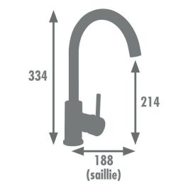ROUSSEAU Grifo de cocina mezclador Køben - Sin ducha de mano - Acero inoxidable gris ROUSSEAU Grifo de cocina mezclador Køben - Sin ducha de mano - Acero inoxidable gris
