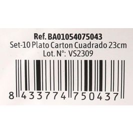 Set de 10 platos de cartón cuadrados con soja, 23 cm - Algon (36 Cajas) Set de 10 platos de cartón cuadrados con soja, 23 cm - Algon (36 Cajas)
