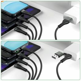 4smarts Cable de Carga Múltiple USB-C/A 4in2 1.2m Negro