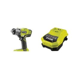 Ryobi One + Llave de impacto 18 V, 400 Nm de par, 3 velocidades, iluminación LED triple, fijación cuadrada, adaptador hexagonal 1/4"