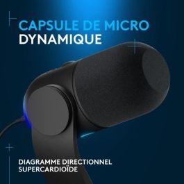Logitech 988000569 Micrófono para Juegos Yeti GX Streaming RGB Dinámico LIGHTSYNC para PC/MAC - Negro
