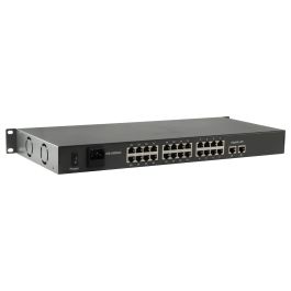 Level One Switch FGP-2601W150, 24x FE + 2x GE, 24x PoE, 150W, Montaje en Rack
