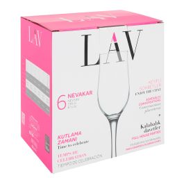 Lav Set 6 Copas de Champagne 195cc Ø5.3x20.5 cm (4 Cajas)