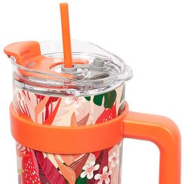Cook Concept Mug Térmico 1,2L Miami Paradis - Diseño Tropical, Mantiene Temperatura 6h, Acero Inoxidable