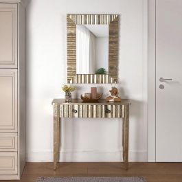 Versa Espejo Zest 60x2.5x80 cm, Madera MDF y laminado dorado