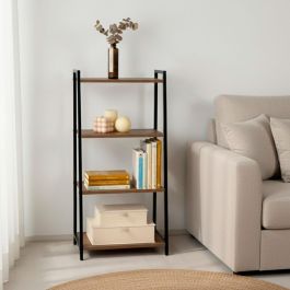 Estantería Max Home Hierro Madera MDF 4 Estantes 43 X 90 X 30 CM