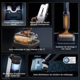 Roborock ROB6974653812478 Aspiradora Inalámbrica F25 ACE COMBO 5 en 1, 20 kPa, Lavado en Caliente 90°C, Autolimpieza Automática