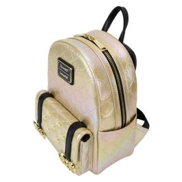 Loungefly Mochila Hello Kitty 50th Anniversary Sanrio Piel vegana metalizada 27cm Tirantes ajustables Bolsillo delantero