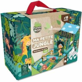Planete Bois PLA3301040302466 Casita de Juego Infantil Safari FSC - 10 Piezas - A partir de 18 Meses