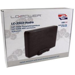 LC-Power LC-35U3-HYDRA Caja de Disco Duro Externo HDD 3.5" SATA USB 3.2 Gen 1 UASP Plug and Play Negro