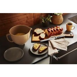 Kitchenaid 5KSM2CB5PFC Bol de Cerámica Fired Clay - Apto Microondas, Horno, Congelador y Lavavajillas, Ligero con Pico Vertedor y Asa