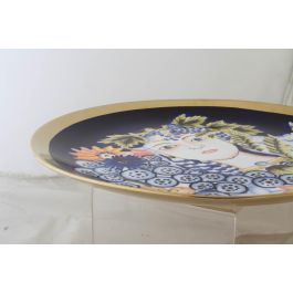 DKD Home Decor Centro de Mesa Margot Shabby Porcelana Multicolor Azul 42x42x4 cm