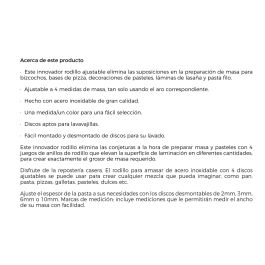 Quttin Rodillo de Amasar de Madera 42 cm x 6 cm (12 Unidades)