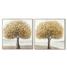 DKD Home Decor Cuadro Tradicional Lienzo MDF Árbol Dorado Gris 102x102 cm (2 Unidades) Precio: 121.99000022. SKU: B1JNVFCPLZ