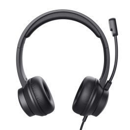 Trust Auriculares Ayda Estéreo con Micrófono Ajustable, Conexión USB, Negro