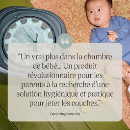 Tommee Tippee FFP Contenedor de Pañales Twist & Click para Aislamiento de Olores, Envoltura Individual, 98% Plástico Reciclado, Blanco