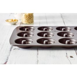 Birkmann 4026883881624 Bandeja para Hornear Donuts Easy Baking, Acero al Carbono Antiadherente, 12 Moldes, 37 x 26 x 2 cm