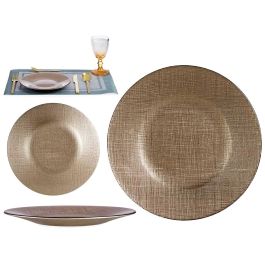 Plato Vidro 21Cm Oro Viejo Vivalto (24 Unidades) Plato Vidro 21Cm Oro Viejo Vivalto (24 Unidades)