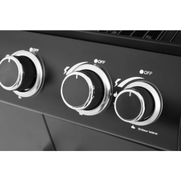 Cookingbox Paarl 9760185 Barbacoa de Gas, 4 Quemadores, Superficie 60 x 42 cm, con Parrilla Calentadora, Acero