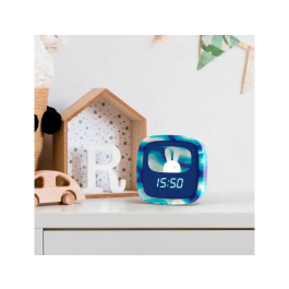 Wondee Despertador Billy Clock con Luz Nocturna de Conejito, Tejido y Silicona Soft-touch, 3 Alarmas, Modo Touch Responsive