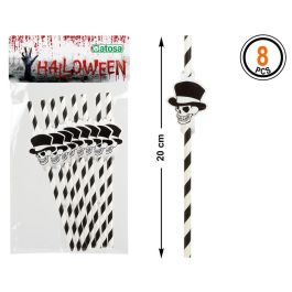 Atosa Set de 8 Pajitas de Plástico Calavera Halloween Blanco y Negro Precio: 0.95000004. SKU: S1130201
