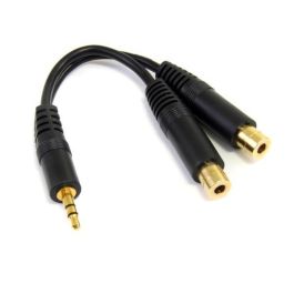 StarTech.com 0.15M Adaptador de Audio Divisor Mini Jack 3.5 mm Macho a 2x Hembra 15cm para Auriculares/Altavoces