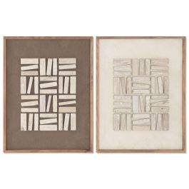 DKD Home Decor Cuadro Moderno Abstracto de Madera Reciclada Pino Blanco Marrón 62x4x82 cm (2 Unidades) Precio: 169.78999994. SKU: B165S4EC3Z