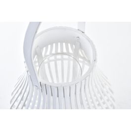 DKD Home Decor Portavela Urban de Bambú y Cristal Blanco 29 x 34 x 29 cm DKD Home Decor Portavela Urban de Bambú y Cristal Blanco 29 x 34 x 29 cm