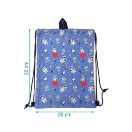 KioKids Bolsa de Almuerzo Azul de Algodón y Poliéster para Guardería, Colegio +0 meses, Capacidad 5L