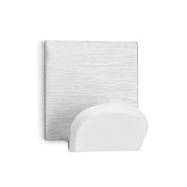Inofix Colgador adhesivo blanco acero inoxidable y PVC, cromado, blister 2 uds