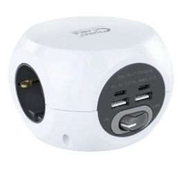 Regleta Nanocable 10.37.0001/ 3 Tomas de corriente/ 2 USB - 2 USB Tipo-C/ Cable 1.4m/ Blanca Precio: 18.49999976. SKU: S0230822