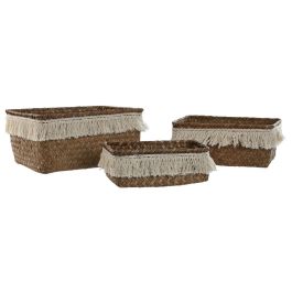 Cesta Boho DKD Home Decor Natural Blanco 17 x 10 x 23 cm Set de 3 Precio: 12.68999963. SKU: B164KRRHMB