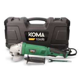 Koma Tools Amoladora Angular Eléctrica AM-1050, 1050W, Ø125mm, 11000 rpm, Maletín Incluido, Mango Multiposición, Interruptor de Seguridad