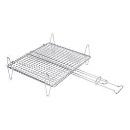 Sauvic Parrilla doble para pescado 30x35cm en zinc acabado cincado