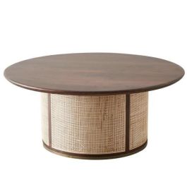 DKD Home Decor Mesa Centro Sixties de Mango y Fibra 85 x 85 x 45 cm Precio: 275.4999995. SKU: B13ZMA8FR8