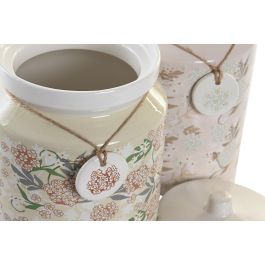 DKD Home Decor Ivy&daisy 2022 Bote Tradicional Verde Beige Dolomita 15 x 21 x 15 cm (2 Unidades)