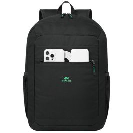 Rivacase 5566 Mochila Gremio para Portátil 15.6"-16" Negra, Urban, Impermeable, Poliéster rPET, Bolsillos Laterales