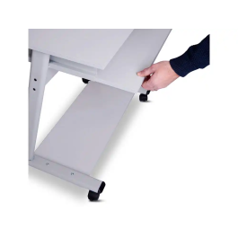 Rocada RD-9100 Mesa Ordenador con Sistema Bloqueo Ruedas y Bandeja Teclado Extraíble Estructura Metálica