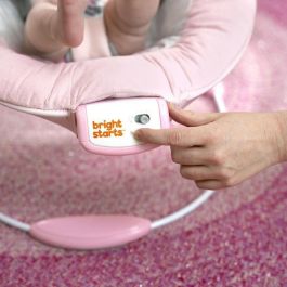 Bright Starts Tumbona Vibratoria para Bebé Disney Minnie Mouse Rosy Skies | Asiento Ultrasuave con Orejas y Lazo para Niña