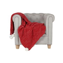 DKD Home Decor Manta Acrílico 150x125cm, Colores Rojo/Verde Surtidos - Pack 2 Unidades