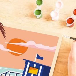 Ravensburger 23896 CreArt Cabaña de Playa 24x30 cm, Kit de Pintar por Números para Adultos