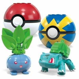 Mega HWR77 Pokémon Entrenador Planta Set de Construcción de Juguete con Bloques Coleccionables para Niños y Fans de Pokémon