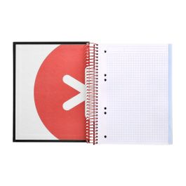 Cuaderno Espiral A5 Micro Antartik Tapa Forrada120H 90 gr Cuadro 5 mm 5 Bandas6 Taladros Color Negro