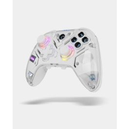 Krom NXKROMKRYSTAL Mando y volante Bluetooth/USB Gamepad Transparente para Android, Nintendo Switch, PC, iOS