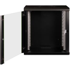 Digitus Carcasa de pared Unique 12U 600x450mm Negro - Armario rack para equipos 19" de acero, capacidad 100kg