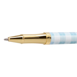 Belius Roller Pen Picnic Collection, Aluminio Azul Celeste Dorado, Tinta Negra 0.7 mm, Caja de Diseño